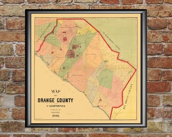 Map of orange county Etsy photo regarding Printable Map of Orange County Ca identified as Map of orange county Etsy